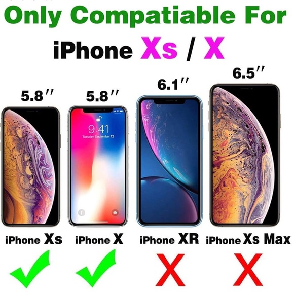 Black Quilted iPhone Xs, X Wallet Cover with Flip Credit Card Holder Stand - Picture 7 of 9